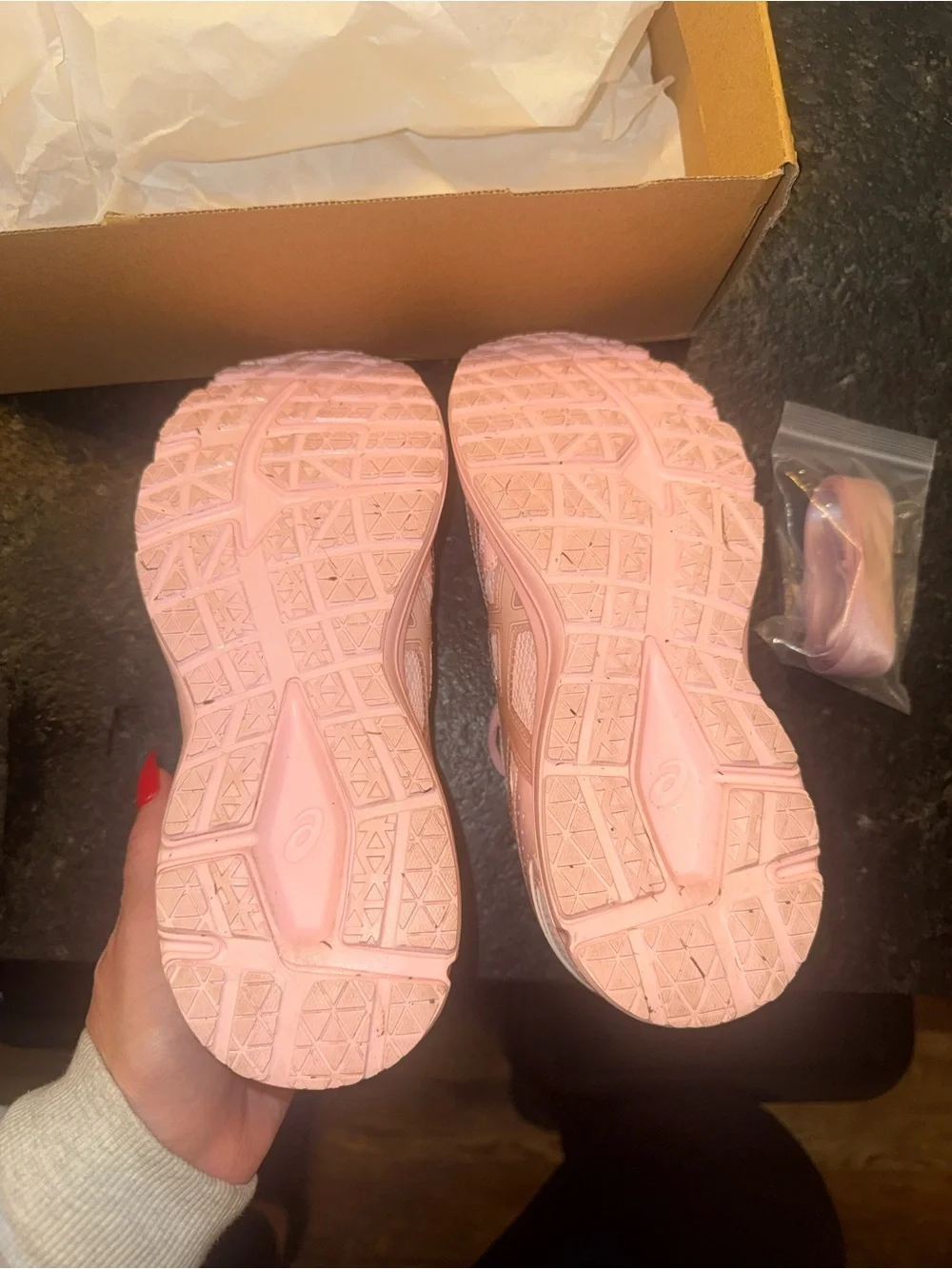 Asics gel pink salt lace tennis shoes women’s size 8